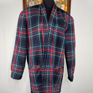 Coco Beland Open Blazer Top Women's 10 Multicolor Plaid Casual USA